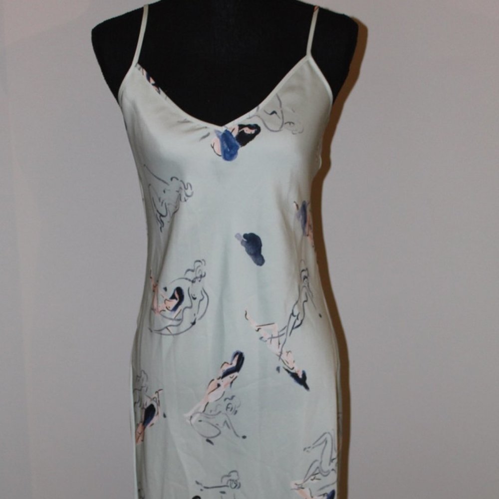 Aritzia slip dress blue